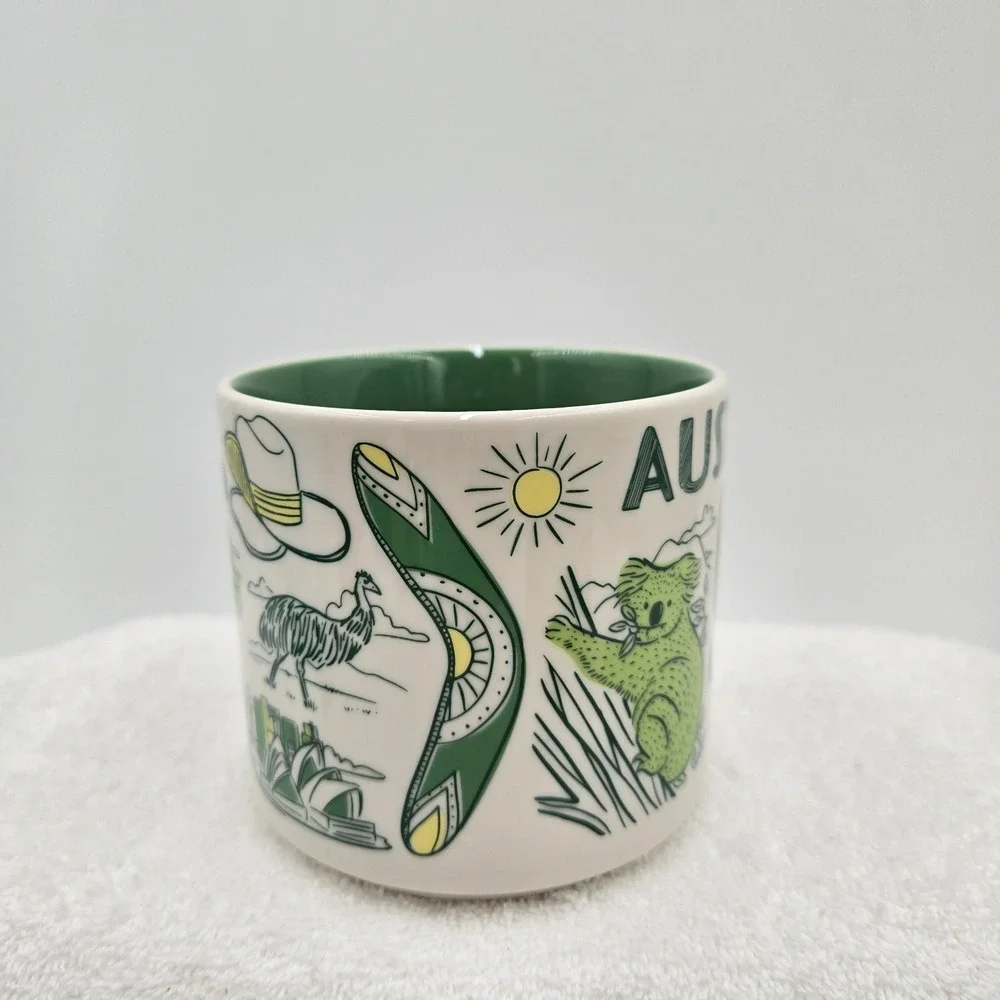 Starbucks Been There Series Australia Mug 2024 White Green Yellow Coffee & Tea
